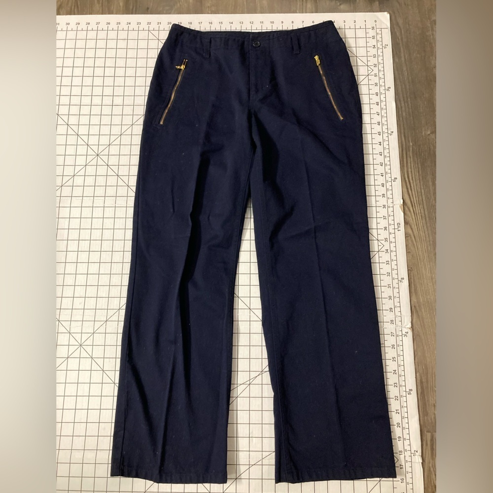 Lauren Ralph Lauren Women’s Size 10 Navy Zipper Pocket Trouser Pants